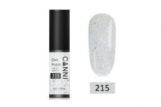 Canni 215 Gel polish, Sparkle Silver (5ml)