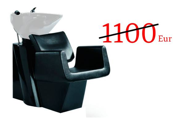 Washing chair, 8022 (color:125, shiny black + white washbasin)