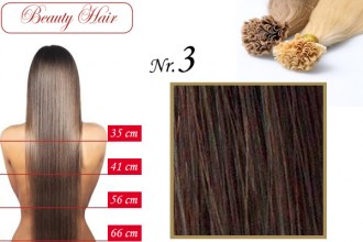 BeautyHair, Keratin Bond Hair Extension, Nr.3, 66 cm, Straight
