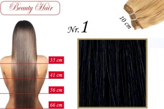 BeautyHair, Weft hair Extension, Nr.1, 66 cm, Staight