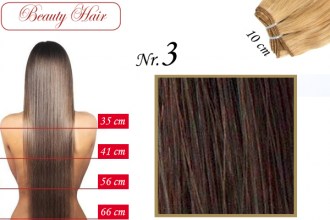 BeautyHair, Weft hair Extension, Nr.3, 41 cm, Staight