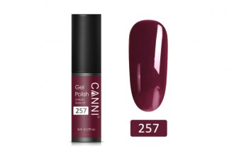 Canni 257 Gel polish, Dark Red Transparent (5ml)