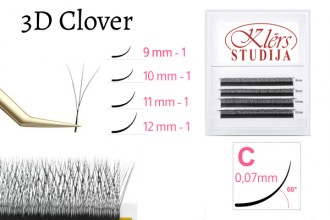 Lashes, 3D Clover, C07M, 4 Rows, 9-12