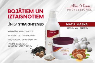 Mon Platin Black Caviar Mask for Straightened Hair, 500ml